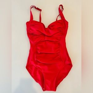 NWOT One piece bathing suit with ruching